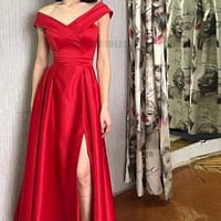 Deep Plunge Maxi Dress With Front-Side Split Red Formal Dress DEEP PLUNGE MAXI DRESSES WITH FRONT SPLIT color: as picture|Black|Champagne|Ivory|Pink|Red|White|Yellow