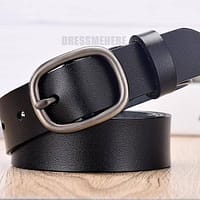 Women Genuine Leather Pin Buckles Vintage Belt GIFTS color: Black|black-coffee|black-orange|coffee|Orange|redbrown|White