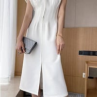 Dress for Work New Summer Women Solid Color Elegant White Party Bodycon Work Office Lady Female Slim Dress DRESSES FOR WORK color: Black|White