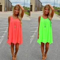Women beach dress fluorescence female summer dress chiffon voile women dress summer style women clothing plus size lyq01 NEON COLOR DRESSES color: lyq01bai|lyq01fen|lyq01guolv|lyq01hei|lyq01huang|lyq01ju|lyq01junlv|lyq01lv|lyq01mei|lyq01qlan|lyq01slan|lyq01yghong|lyq01yglv