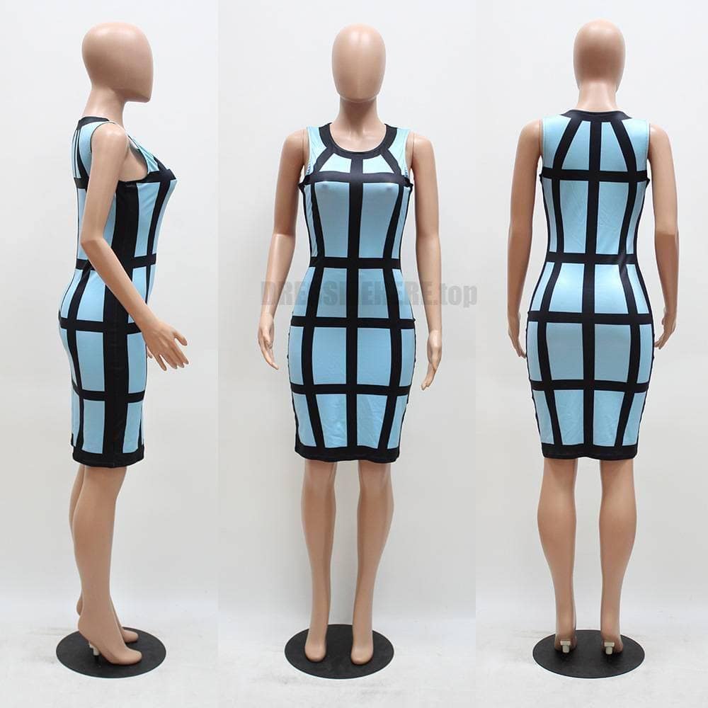 Neon color Slim Fit Colorful Print Dress NEON COLOR DRESSES color: lake blue|Neon Green|Orange|Purple|Rose Red|Yellow