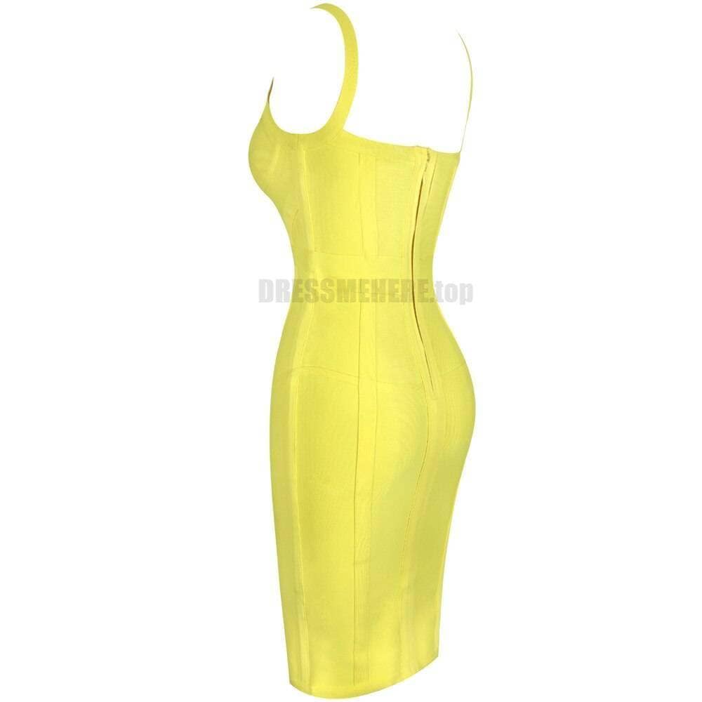 Ocstrade Bandage Dresses Bodycon Vestidos 2021 New Arrival Women Striped Neon Yellow Bandage Dress Rayon Sexy Party Summer Dress NEON ZIP UP DRESSES color: Gray|Pink|Yellow
