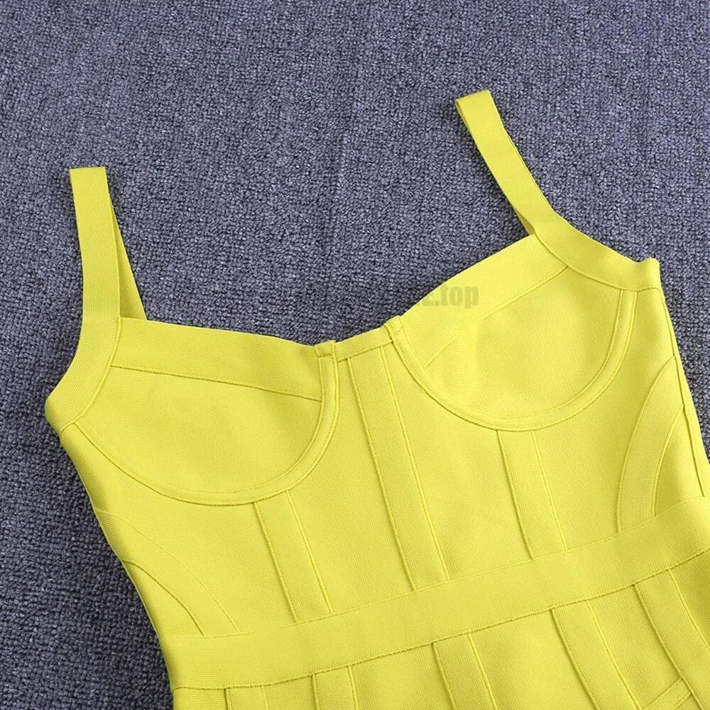 Ocstrade Bandage Dresses Bodycon Vestidos 2021 New Arrival Women Striped Neon Yellow Bandage Dress Rayon Sexy Party Summer Dress NEON ZIP UP DRESSES color: Gray|Pink|Yellow