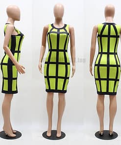 Neon color Slim Fit Colorful Print Dress NEON COLOR DRESSES color: lake blue|Neon Green|Orange|Purple|Rose Red|Yellow