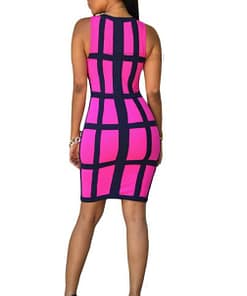 Neon color Slim Fit Colorful Print Dress NEON COLOR DRESSES color: lake blue|Neon Green|Orange|Purple|Rose Red|Yellow
