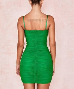 Neon Zip Up Summer Sleeveless Bodycon Mesh Mini Dress NEON COLOR DRESSES color: Black|Coral Red|fluorescent green|Green|Orange|Pink|Purple|Red|White