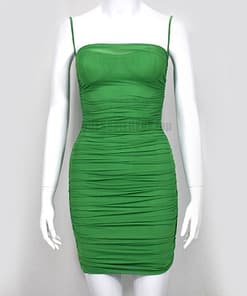 Neon Zip Up Summer Sleeveless Bodycon Mesh Mini Dress NEON COLOR DRESSES color: Black|Coral Red|fluorescent green|Green|Orange|Pink|Purple|Red|White
