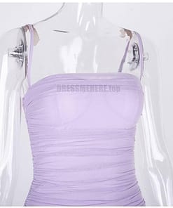 Neon Zip Up Summer Sleeveless Bodycon Mesh Mini Dress NEON COLOR DRESSES color: Black|Coral Red|fluorescent green|Green|Orange|Pink|Purple|Red|White