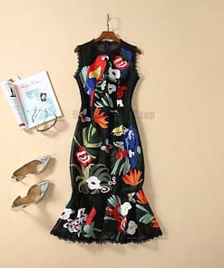 Best Bodycon Mermaid Ruffles Embroidery Dress BEST BODYCON DRESSES color: Multi