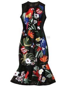 Best Bodycon Mermaid Ruffles Embroidery Dress BEST BODYCON DRESSES color: Multi