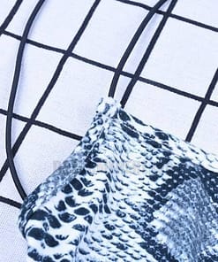 Blue Snakeskin Backless Bodycon Mini Dress BLUE SNAKESKIN DRESSES color: Gray