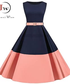 Buckle Back to 50-th Bright Color Party Dress BUCKLE DRESSES Color: 1419-001 Size: XL
