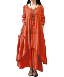 Daytime Autumn Winter Casual Oversized Boho Maxi Dress DAYTIME DRESSES color: Army green|Black|Brown|Burgundy|Orange