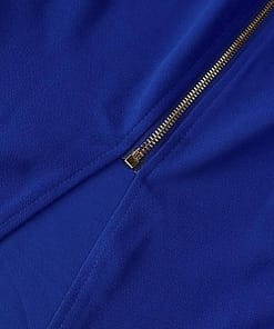 Long Sleeve Zip Up Backless Bodycon Dress LONG SLEEVE ZIP UP DRESSES color: Black|Blue|Red
