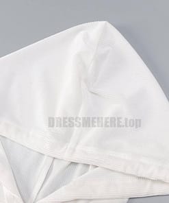 Long Sleeve Zip Up Hooded Ribbed Mini Dress LONG SLEEVE ZIP UP DRESSES color: White