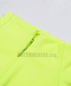 Neon Zip Up Autumn Long Sexy Zipper Front Long Sleeve Bandage Dress NEON ZIP UP DRESSES color: Black|Green|Rose Red