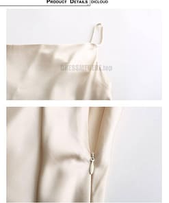 Satin Tulip Hem Mini Party Night Club Sleeveless Dress SATIN TULIP HEM MINI DRESSES color: Champane