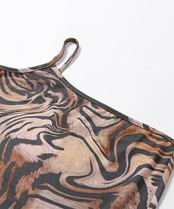 Sexy Summer Bodycon Jaguar Print Sleeveless Maxi dress SEXY SUMMER DRESSESES color: Khaki