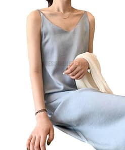 Spaghetti Strap Summer Shift Midi Strap Adjust Sleeveless Elegant Dress SPAGHETTI STRAP SUMMER DRESSESES color: 0386--blue|0386-beige|0386-black