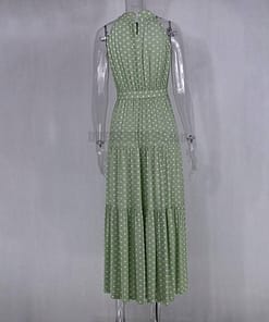 Daytime Summer Long Polka Dot Dress DAYTIME DRESSES color: Beige|Black|Brown|dark blue|Dark Red|Green|Red|Red 100 Polyester|Royal Blue|Yellow|Yellow 100 Polyester