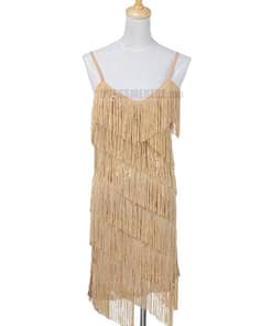 Flapper Dress Vintage Sequin Gold Fringe Dress FLAPPER DRESSES color: ash grey|Black|fushia|Gold|Red|Royal Blue|White