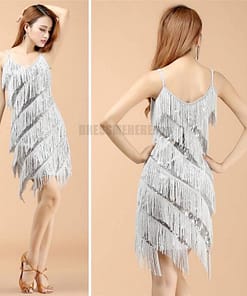 Flapper Dress Vintage Sequin Gold Fringe Dress FLAPPER DRESSES color: ash grey|Black|fushia|Gold|Red|Royal Blue|White