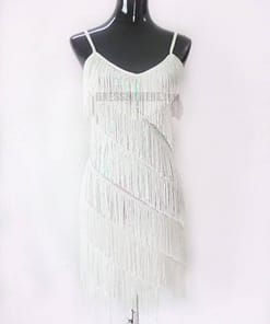 Flapper Dress Vintage Sequin Gold Fringe Dress FLAPPER DRESSES Color: White Size: XXL
