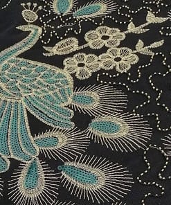 Flapper Vintage Peacock Embroidery Fringe Dress FLAPPER DRESSES color: Army green|Black|Royal Blue|Wine