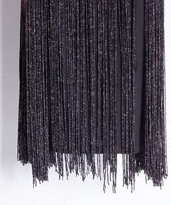 Flapper Metal Chain Halter Fringe Dress FLAPPER DRESSES color: beige with black|blue with black|fushia with black|pure black|pure blue|pure red|pure white|red with black|silver with black|white with black