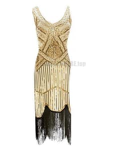 Flapper Vintage Sleeveless Sequin Embellished Full Fringed Dress FLAPPER DRESSES color: C1|C2|C3|C4|C5|C6|C7|C8|C9