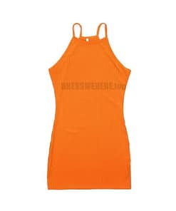 Bodycon Tank Slim Mini Knitted Dress DAYTIME DRESSES Color: Orange Size: S