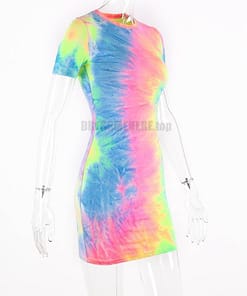 Neon Color Tye Dye Rainbow Sexy Dress NEON COLOR DRESSES color: Blue|Orange|see chart