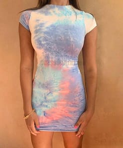 Neon Color Tye Dye Rainbow Sexy Dress NEON COLOR DRESSES color: Blue|Orange|see chart