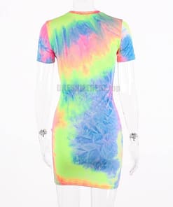 Neon Color Tye Dye Rainbow Sexy Dress NEON COLOR DRESSES color: Blue|Orange|see chart