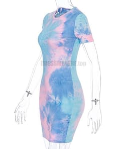 Neon Color Tye Dye Rainbow Sexy Dress NEON COLOR DRESSES color: Blue|Orange|see chart