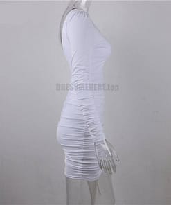 Neon Color Square neck Rushed Dress NEON COLOR DRESSES color: Neon Green|White