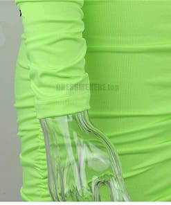 Neon Color Square neck Rushed Dress NEON COLOR DRESSES color: Neon Green|White