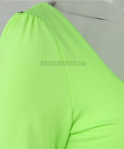 Neon Color Square neck Rushed Dress NEON COLOR DRESSES color: Neon Green|White