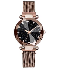 Starry Sky Clock Luxury Fashion Diamond Quartz Wrist Watches GIFTS Color: Brown