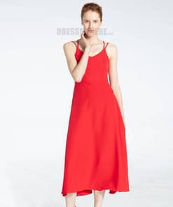 Spaghetti Strap Summer Classical Ankle-Length Dresses SPAGHETTI STRAP SUMMER DRESSESES color: Black|Black Flower|Green|Green Flower|Orange|Red|Red Flower|White|Yellow|Yellow Flower