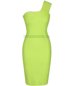 Ocstrade Celebrity Bandage Dress New Arrival 2020 Summer Women Neon Green Bandage Dress Bodycon One Shoulder Evening Party Dress NEON ZIP UP DRESSES color: Black|Blue|Neon Green|Neon Orange|Neon Pink|White