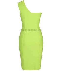 Ocstrade Celebrity Bandage Dress New Arrival 2020 Summer Women Neon Green Bandage Dress Bodycon One Shoulder Evening Party Dress NEON ZIP UP DRESSES color: Black|Blue|Neon Green|Neon Orange|Neon Pink|White