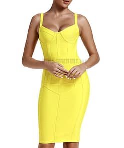 Ocstrade Bandage Dresses Bodycon Vestidos 2021 New Arrival Women Striped Neon Yellow Bandage Dress Rayon Sexy Party Summer Dress NEON ZIP UP DRESSES color: Gray|Pink|Yellow