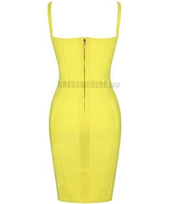 Ocstrade Bandage Dresses Bodycon Vestidos 2021 New Arrival Women Striped Neon Yellow Bandage Dress Rayon Sexy Party Summer Dress NEON ZIP UP DRESSES color: Gray|Pink|Yellow