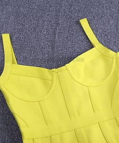 Ocstrade Bandage Dresses Bodycon Vestidos 2021 New Arrival Women Striped Neon Yellow Bandage Dress Rayon Sexy Party Summer Dress NEON ZIP UP DRESSES color: Gray|Pink|Yellow