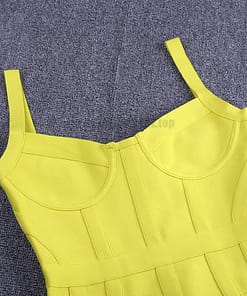 Ocstrade Bandage Dresses Bodycon Vestidos 2021 New Arrival Women Striped Neon Yellow Bandage Dress Rayon Sexy Party Summer Dress NEON ZIP UP DRESSES color: Gray|Pink|Yellow