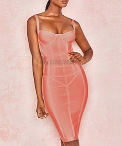 Ocstrade Bandage Dresses Bodycon Vestidos 2021 New Arrival Women Striped Neon Yellow Bandage Dress Rayon Sexy Party Summer Dress NEON ZIP UP DRESSES Color: Pink Size: L
