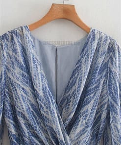 snakeskin print ruffle dress lantern sleeve v neck sexy dresses spring autumn sukienka letnia za 2020 women vestido de mujer NEON COLOR DRESSES color: Blue|Brown|Pink