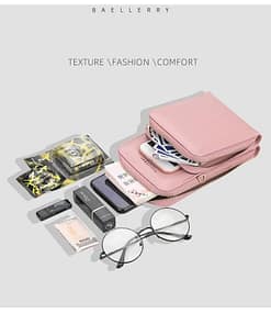 Mini Women Messenger Bags With Phone Pocket ACCESSORIES color: Black 2 Pocket|Black 3 Pocket|Blue 2 Pocket|Brown 3 Pocket|Dard Blue 3 Pocket|Dark Red 3 Pocket|Gray 2 Pocket|Orange 3 Pocket|Pink 2 Pocket|Pink 3 Pocket|Purple 2 Pocket|Purple 3 Pocket|Red 2 Pocket|Red 3 Pocket|Rose 3 Pocket