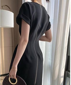 New Summer Women Solid Color Elegant Vestidos White Party Bodycon Work Office Lady Female Slim Dress DRESSES FOR WORK color: Black|White